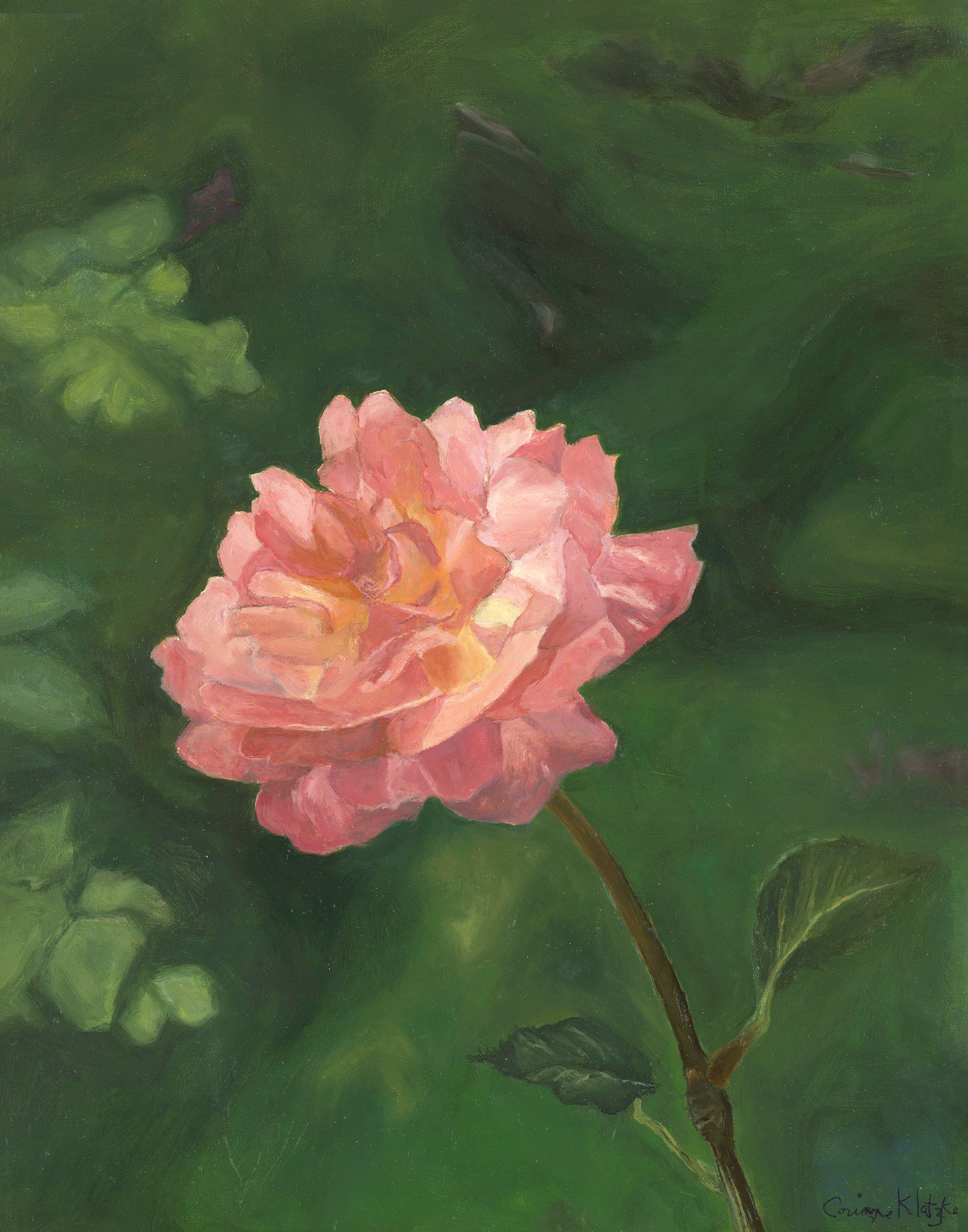 A Rose Alone Fine Art Painting - Nature Canvas Wall Art | InsideLight - Minneapolis Portrait Artist & Fine Art Painter